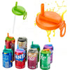 Reusable Silicone Soda Can Lid with Straw