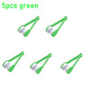 Five green portable double-sided glasses cleaning brushes with microfiber pads
