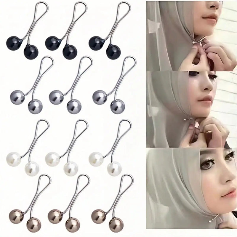 Alfileres de Perla para Hiyab - Set de 12