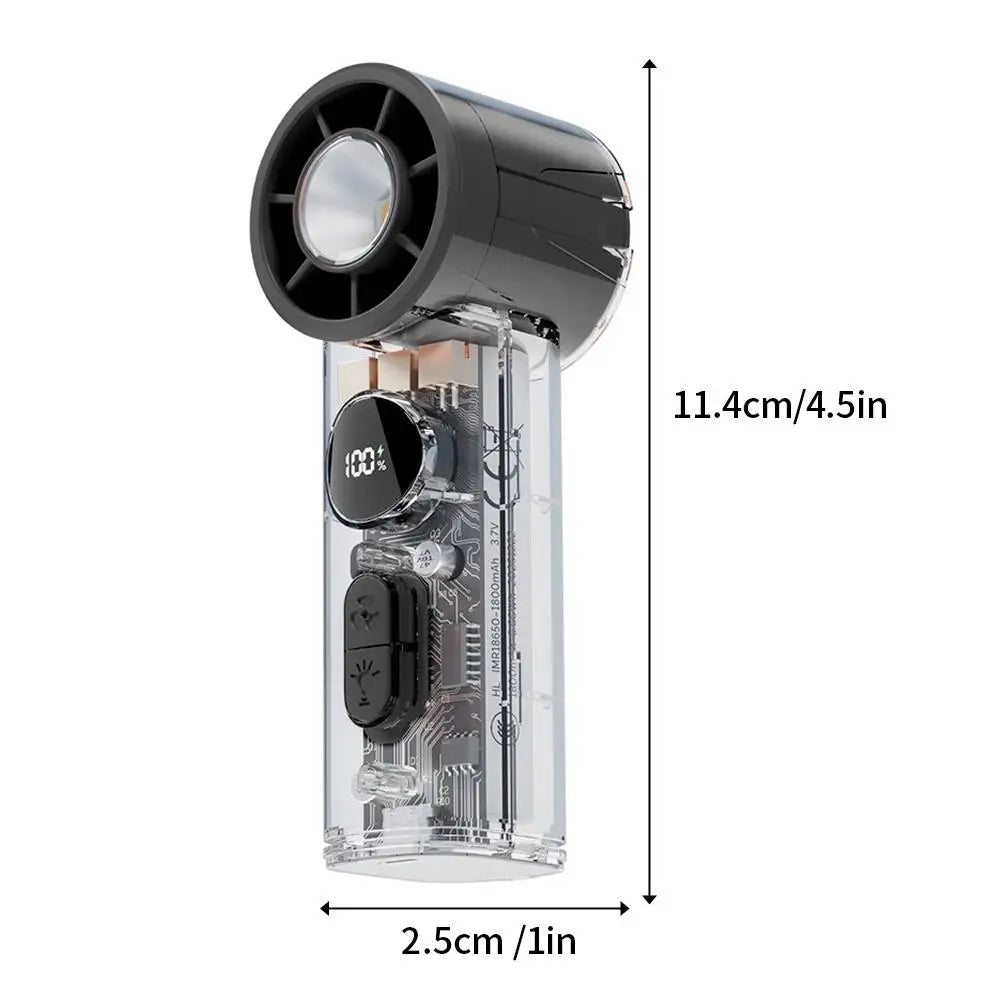 Portabler USB-Ladebarer Handheld-Lüfter mit LED