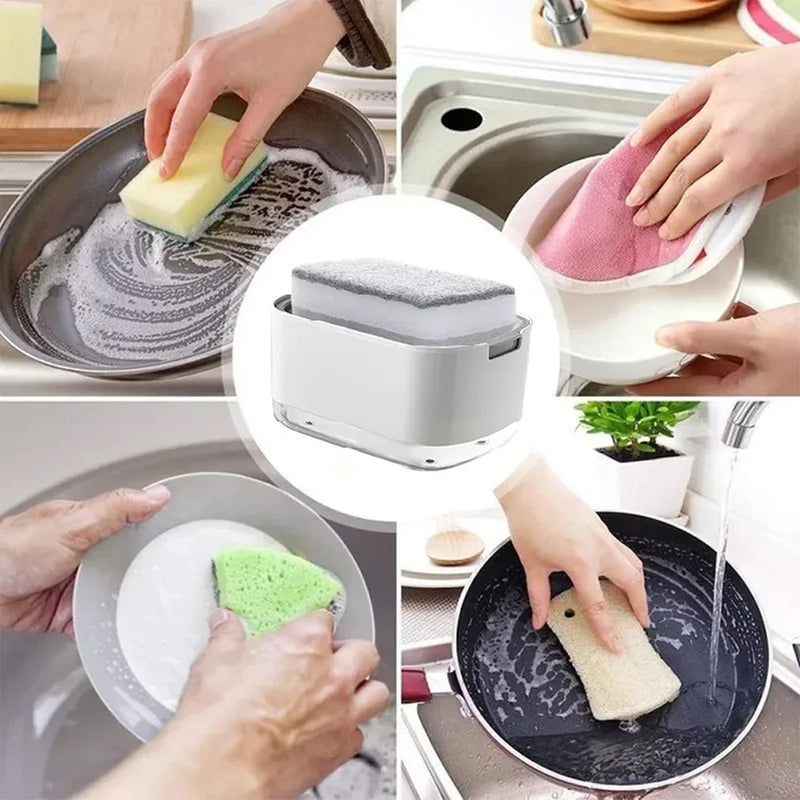 2-in-1 Dish Soap Dispenser with Sponge Holder