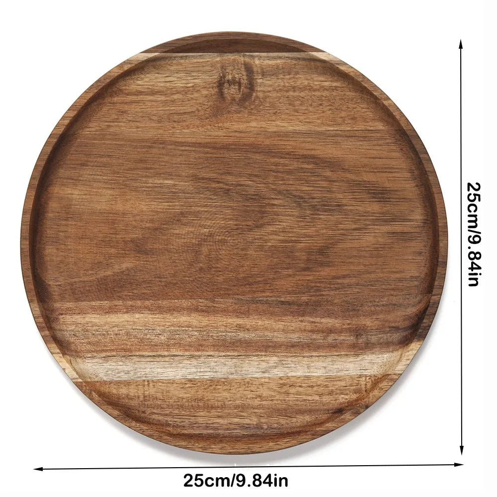 Natural Wooden Serving Tray for Home Decor