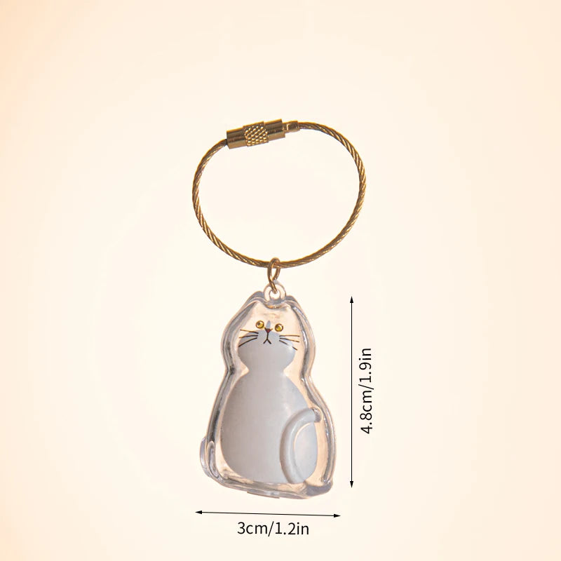 Pet Fur Memory Keychain with Cat-Shaped Capsule