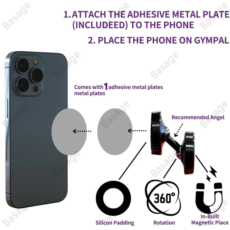 Dual Magnetic Phone Mount for Gym & Desk