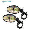 A black 360° adjustable bicycle rearview mirror mounted on a clamp.