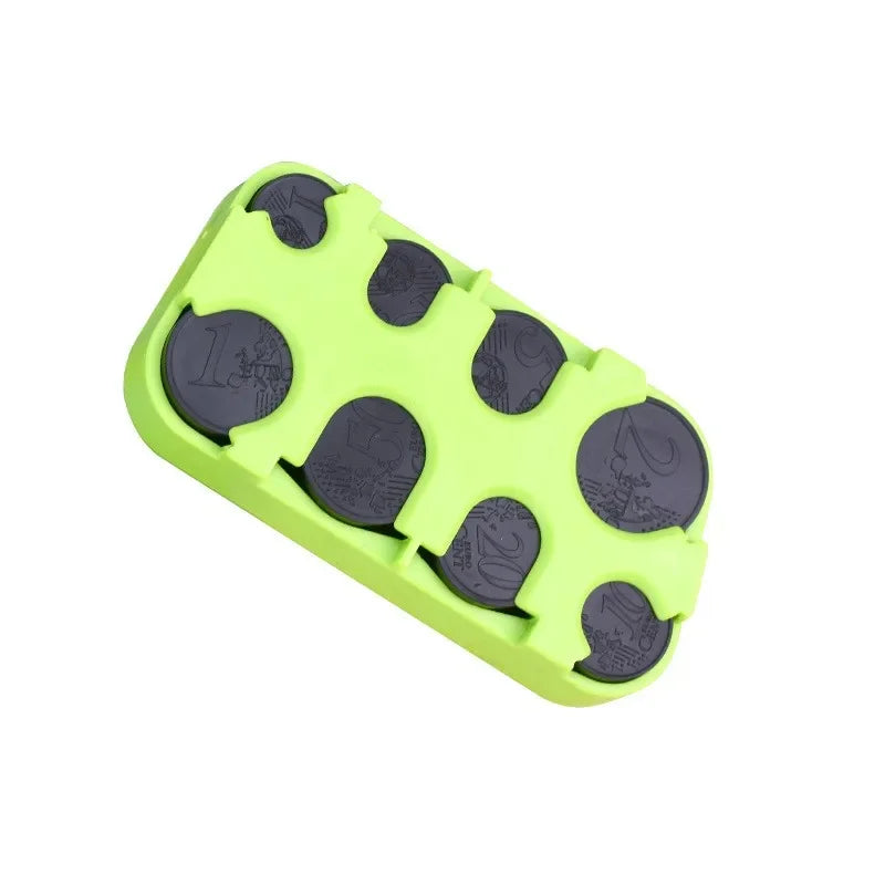 Compact Euro Coin Organizer with Quick-Access Dispenser