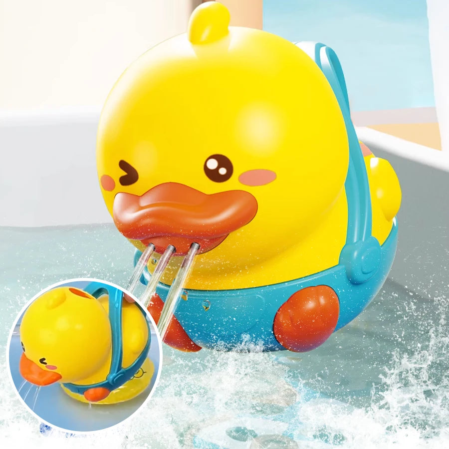 Yellow Duck Bath Sprinkler Toy Set for Toddlers
