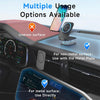 A magnetic car phone mount demonstrating multiple usage options for uneven and metal surfaces.