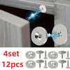 A set of four magnetic cabinet door catches with visible electrical sparks and silver finish.