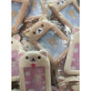 Rilakkuma plush ID card holder and keychain featuring a soft, light brown bear character.