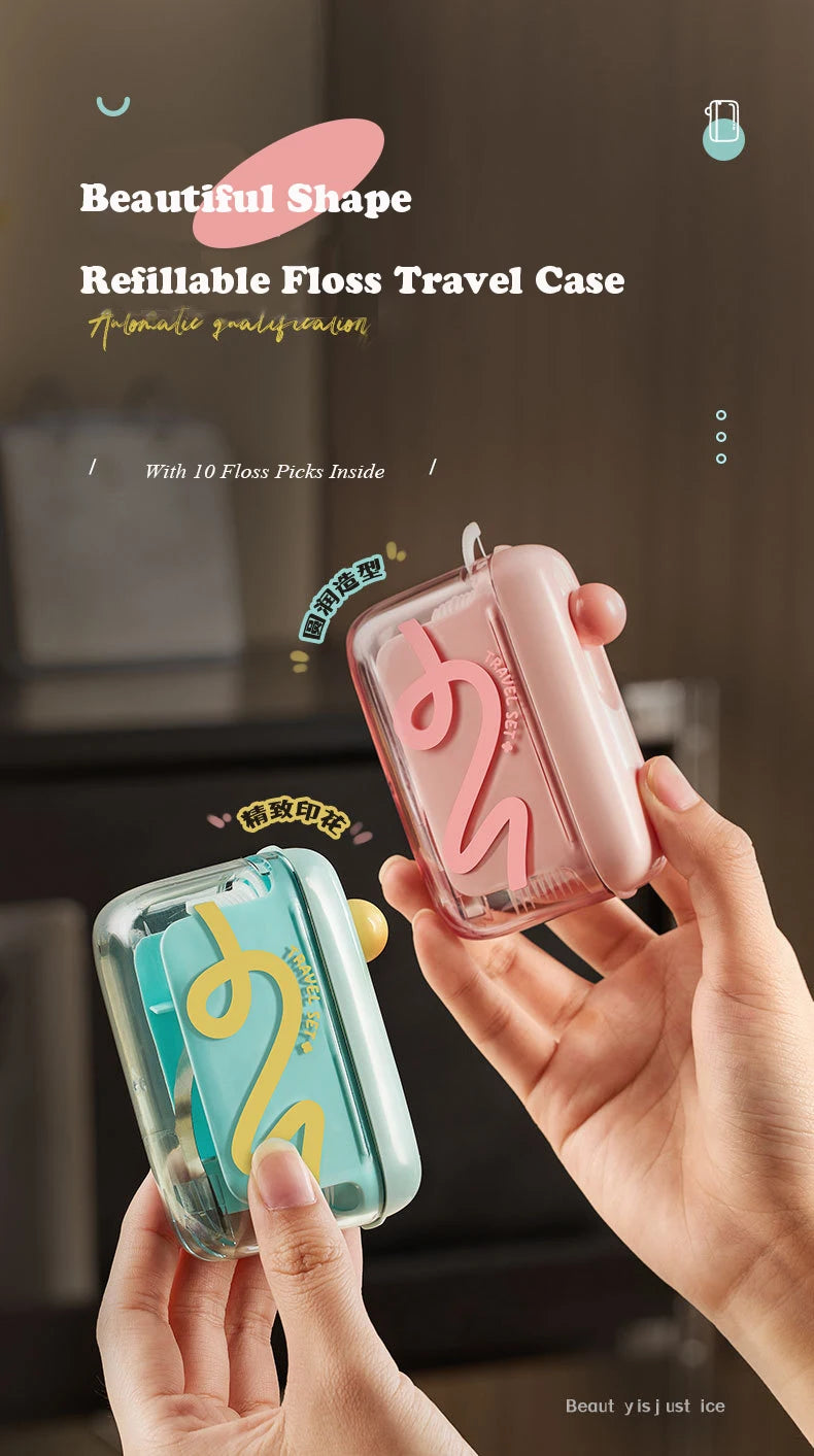 Pop-Up Dental Floss Dispenser with Refillable Storage Case