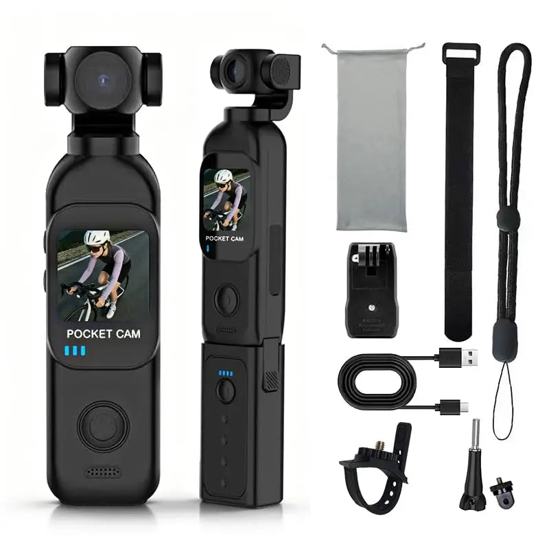 4K Pocket Action Camera with Rotating Lens