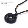 Geometric Natural Stone Pendant Necklace with Adjustable Leather Cord