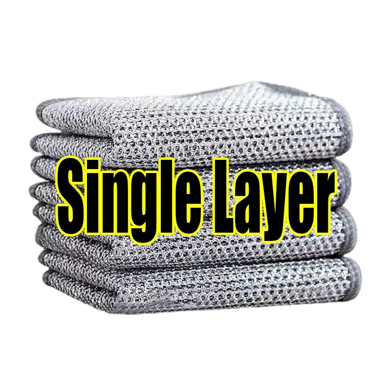 Double-Layer Steel Wire Cleaning Cloths for Kitchen