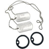 Personalized Stainless Steel Dog Tag Necklace Set - Military Style with Rubber Silencers