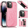 Butterfly Embossed Leather Wallet Case with Magnetic Flip Closure