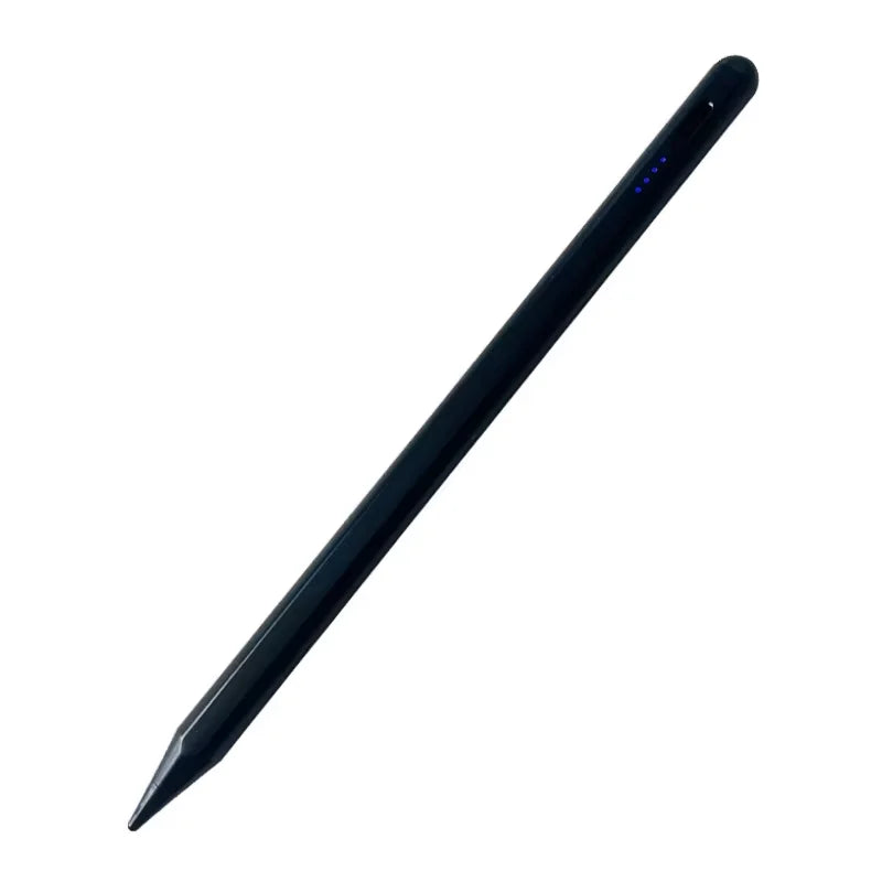 A black capacitive stylus pen is shown diagonally against a white background.