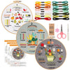 Beginner Embroidery Kit with Stamped Patterns and Tools