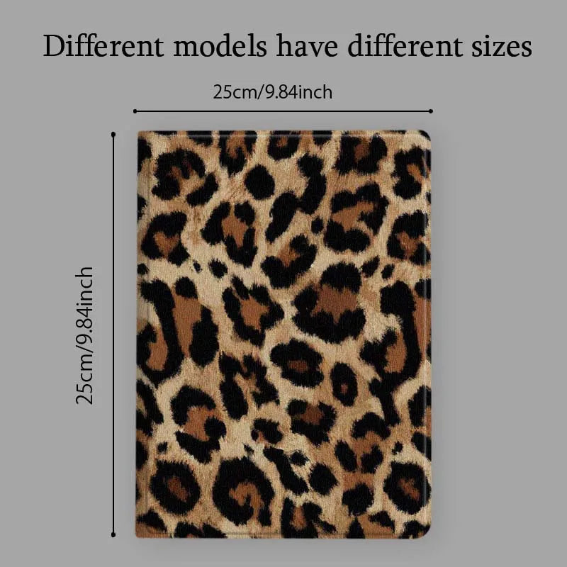 Leopard Print iPad Case – Premium Faux Leather Protective Cover