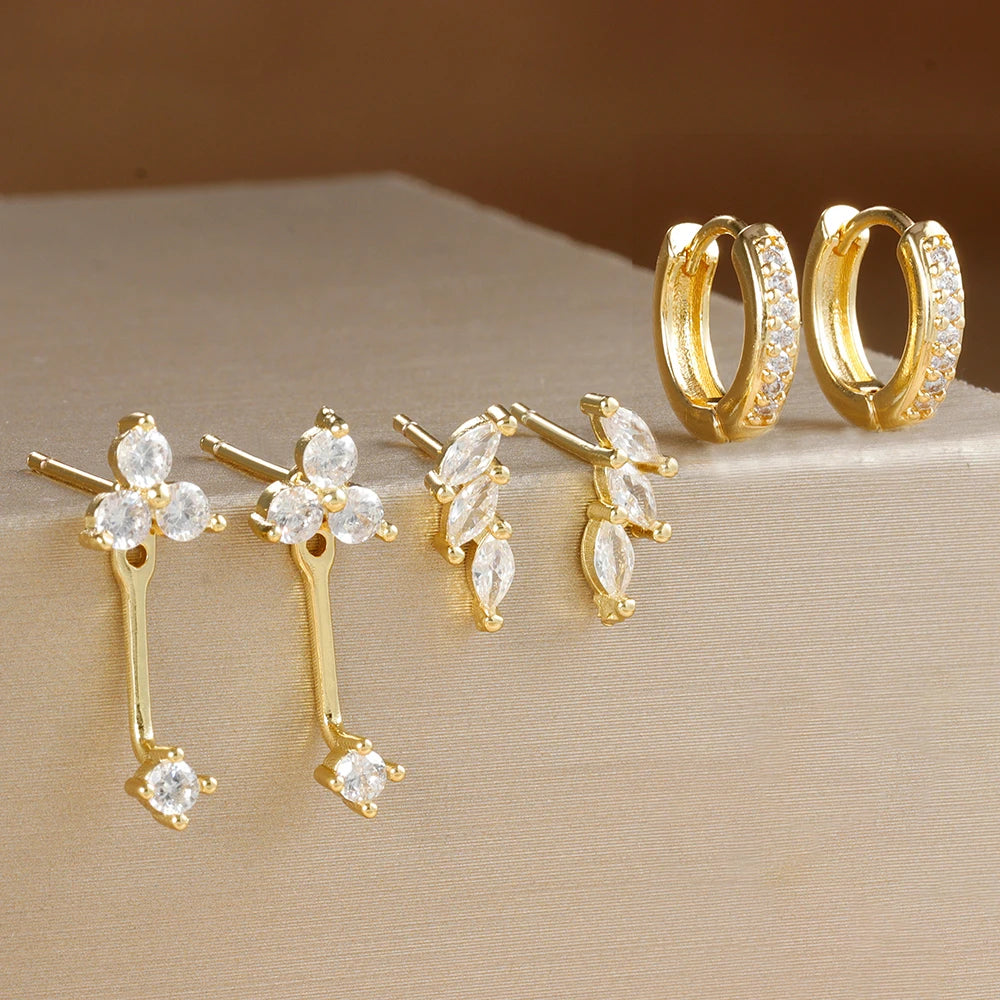 Dainty Square Hoop Earrings Set