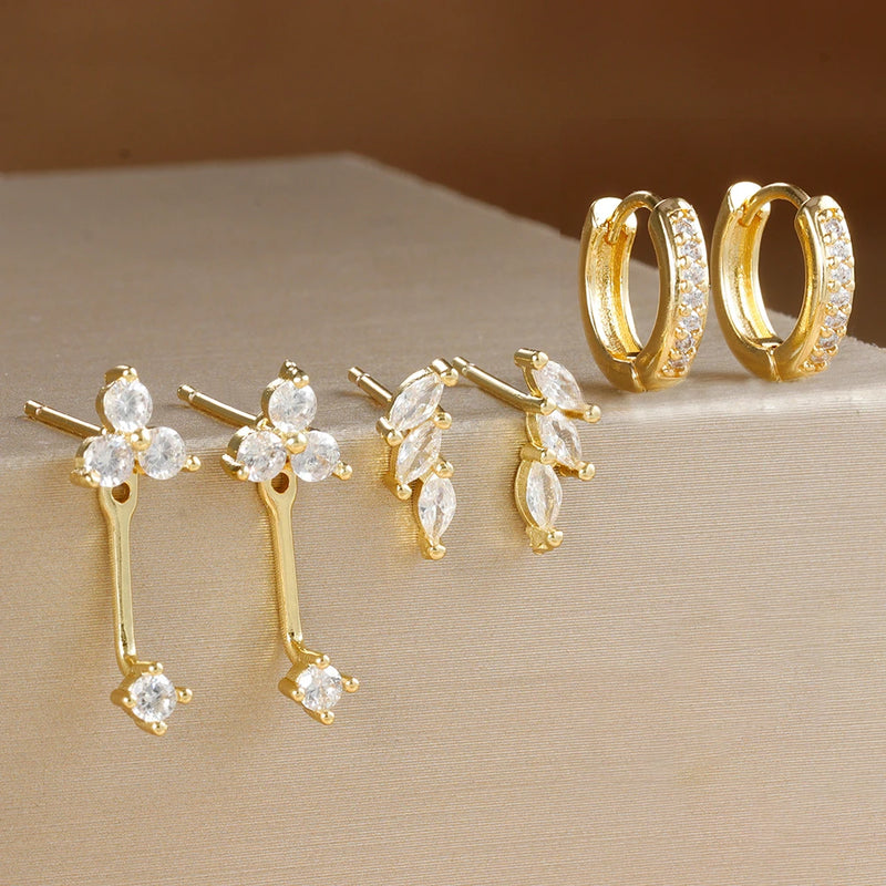 Dainty Square Hoop Earrings Set