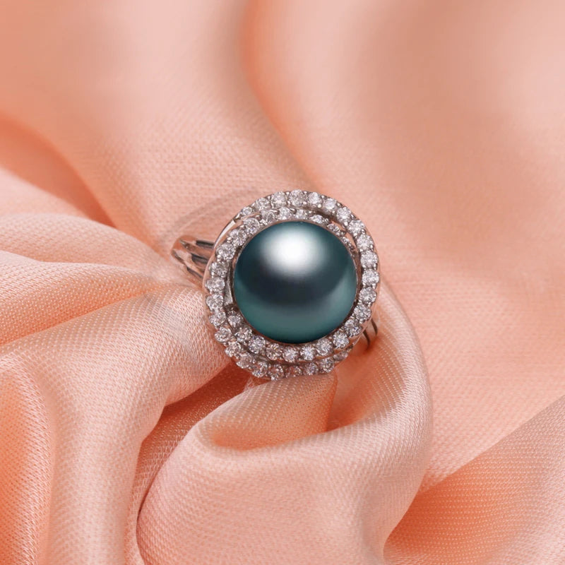 Elegant Freshwater Pearl Ring in Sterling Silver