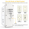 A white wall outlet adapter featuring dual-attachment design for standard, decor, USB, and GFCI outlets.