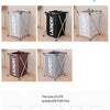 A set of foldable laundry baskets in various colors, including gray, black, and brown, demonstrating collocation with home.
