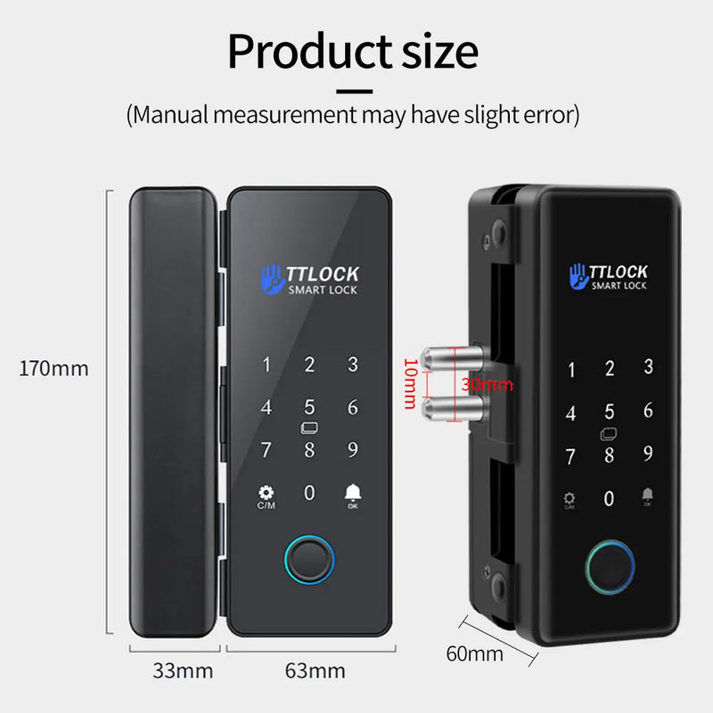 Cerradura Inteligente TTLOCK Biométrica para Puertas de Vidrio y Madera