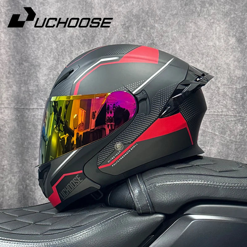 Modular Flip-Up Motorcycle Helmet with Removable Chin Guard