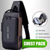 Men's Waterproof Anti-Theft Crossbody Bag with USB Charging Port