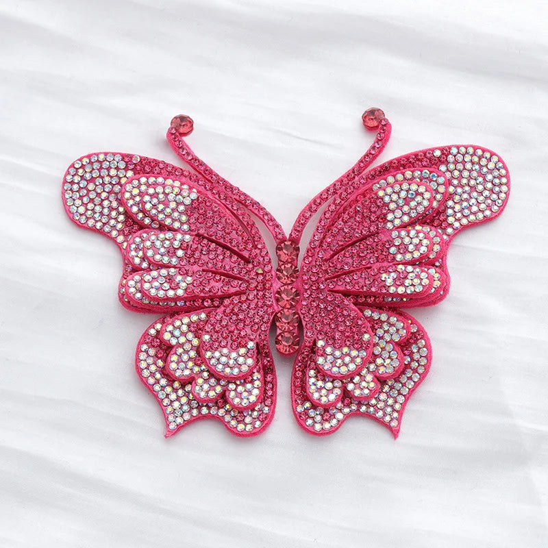Colored Rhinestone Butterfly Applique for DIY Crafts