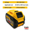 A yellow lithium ion battery labeled 18.0Ah 20V/60V MAX for power tools.
