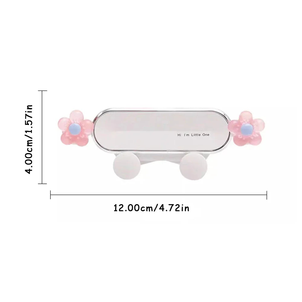 Pink gravity car phone mount designed to fit air vents with a 4.00cm length.