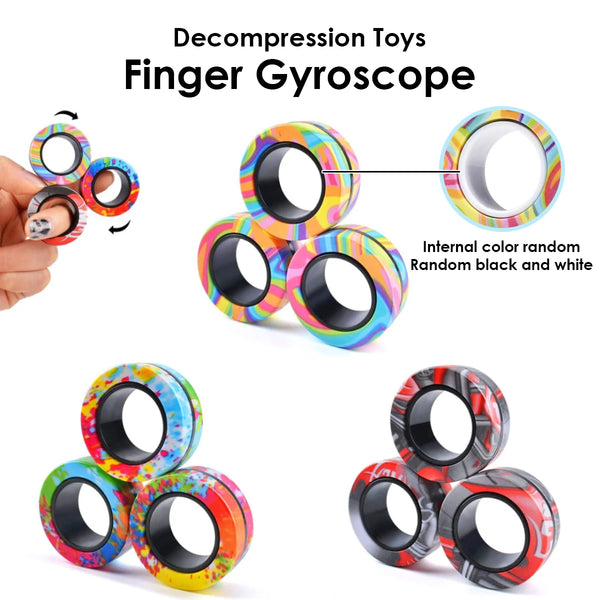 Magnetic Fidget Rings - 3 Pack