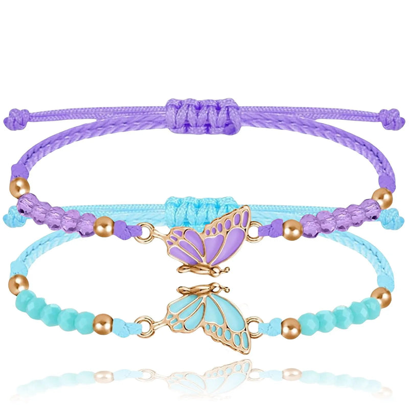 Butterfly Charm Friendship Bracelets (Set of 2)