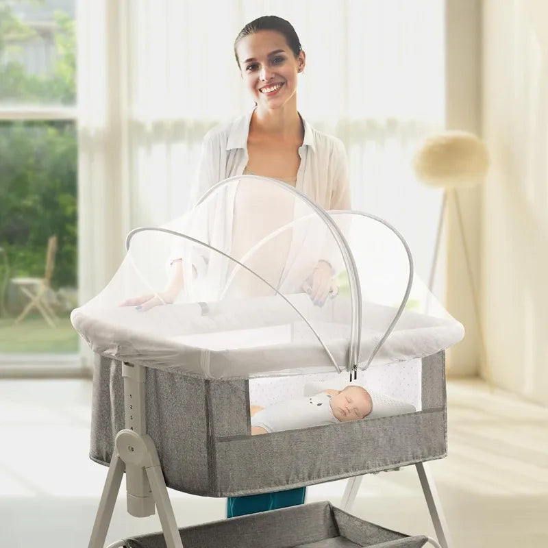 Breathable Bassinet and Travel Crib Cover with Zipper