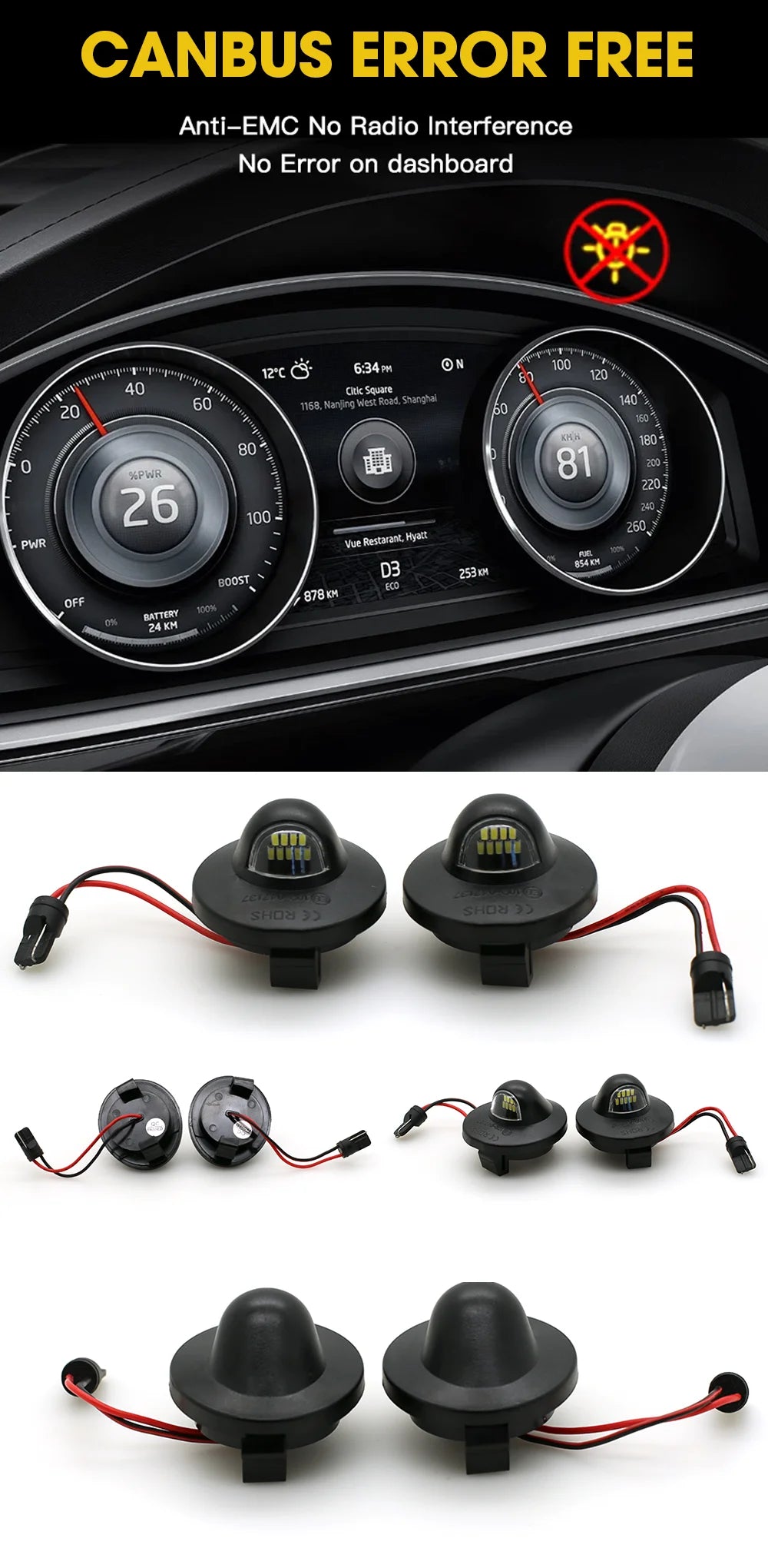 Set Hochleistungs-LED-Kennzeichenbeleuchtung für klassische Trucks und SUVs