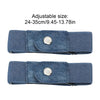 Two blue striped elastic belts are shown, adjustable in size from 9.45 to 13.78 inches.