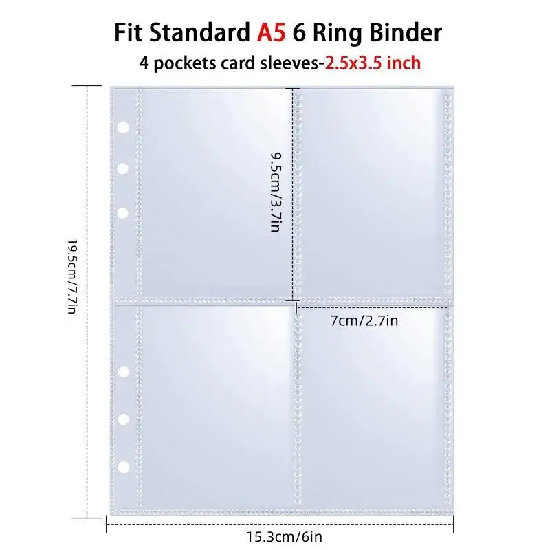 A5 PU Leather Photo & Card Organizer Binder with 4-Pocket Sleeves
