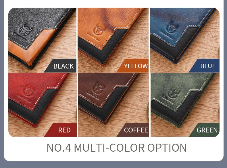 Men's Genuine Leather RFID Blocking Long Wallet with Card Holder