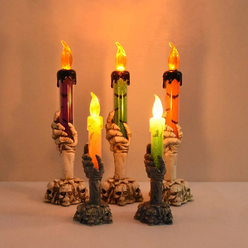 LED Skeleton Ghost Hand Candles for Halloween Decor