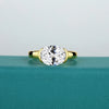 14K Gold Oval Moissanite Ring