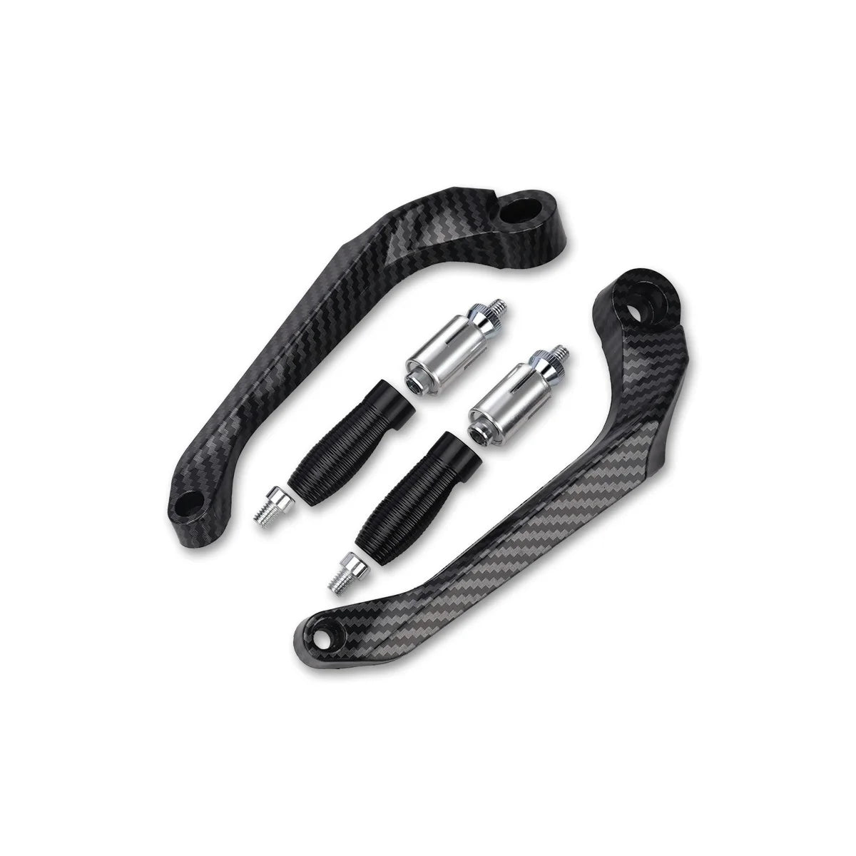 Motorcycle Brake & Clutch Lever Hand Guards with Carbon Fiber Finish