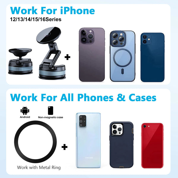 Magnetic Vacuum Suction Car Phone Holder
