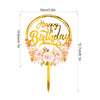 Golden Acrylic Happy Birthday Cake Topper