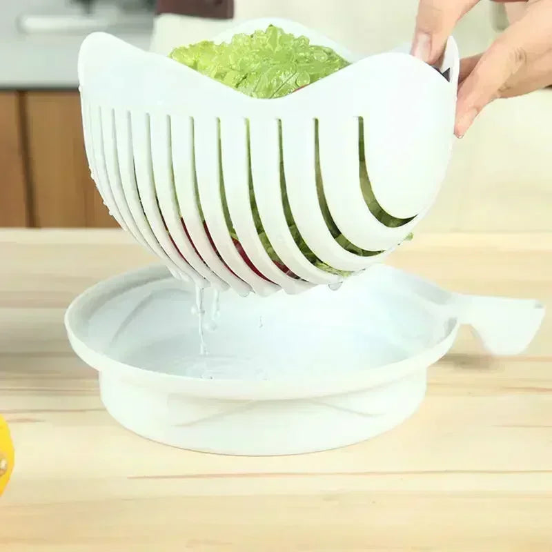 Salatschneider-Schüssel mit Deckel