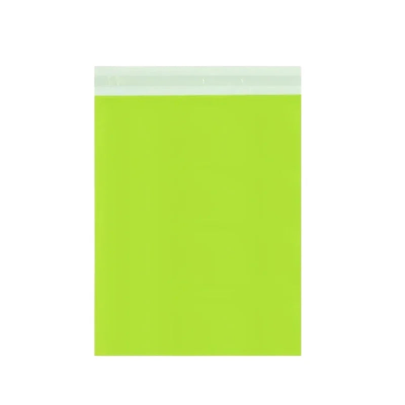 A bright lime green self-adhesive waterproof mailing bag.