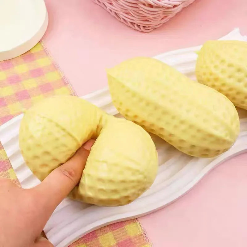 Peanut-Shaped Squishy Stress Relief Toy with Soft Butter Texture