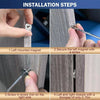 Installation steps showing how to secure a hidden magnetic door catch for cabinets and wardrobes.